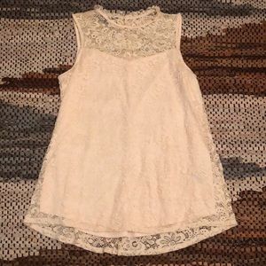 Apt 9 Cream Lace Tank Top sz M